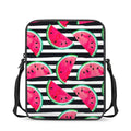 Black Striped Watermelon Pattern Print Rectangular Crossbody Bag
