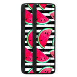 Black Striped Watermelon Pattern Print Refrigerator Handle Covers