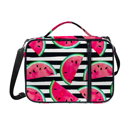 Black Striped Watermelon Pattern Print Shoulder Strap Bible Bag