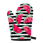 Black Striped Watermelon Pattern Print Single Oven Mitt