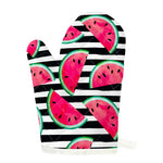 Black Striped Watermelon Pattern Print Single Oven Mitt