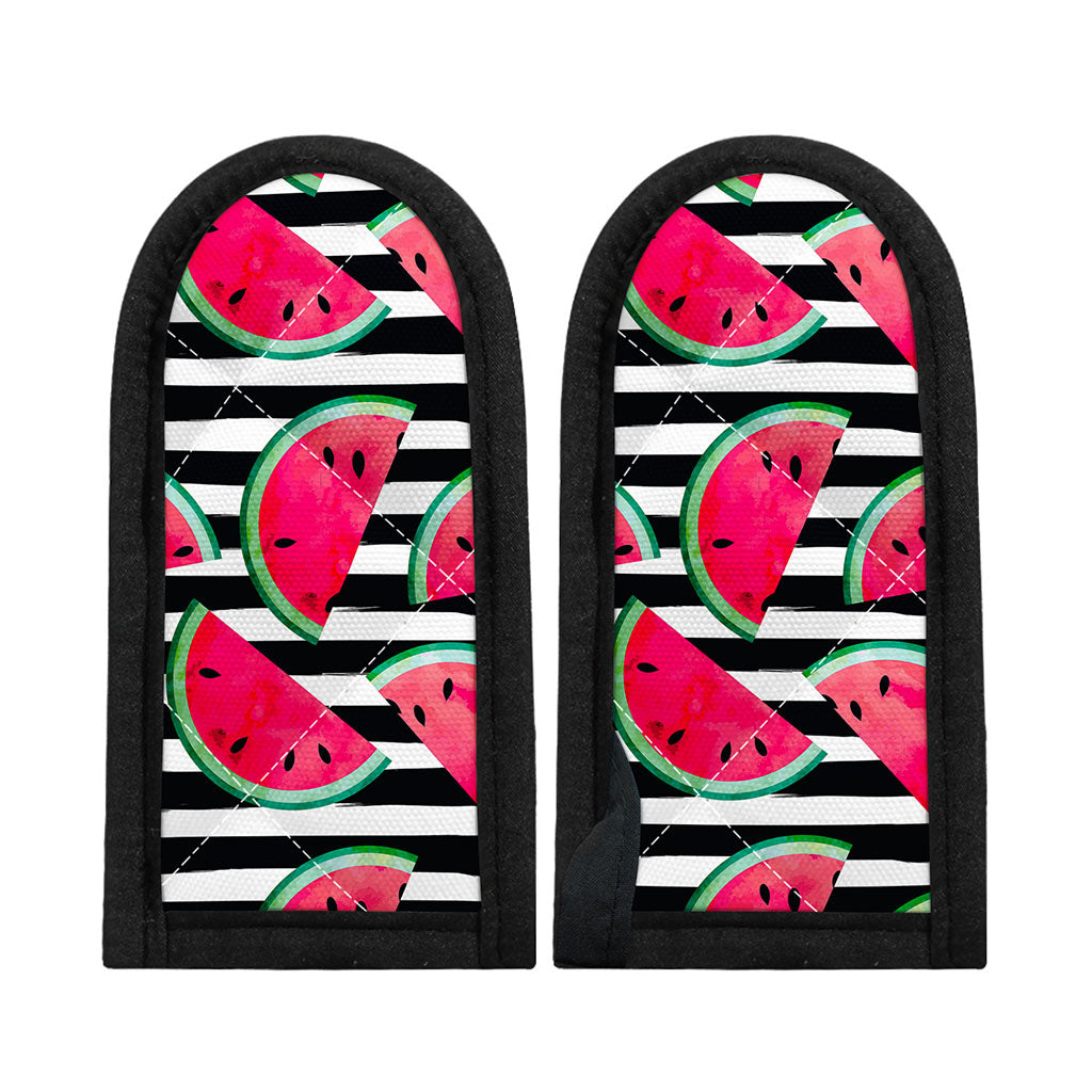 Black Striped Watermelon Pattern Print Skillet Handle Cover