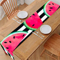 Black Striped Watermelon Pattern Print Table Runner