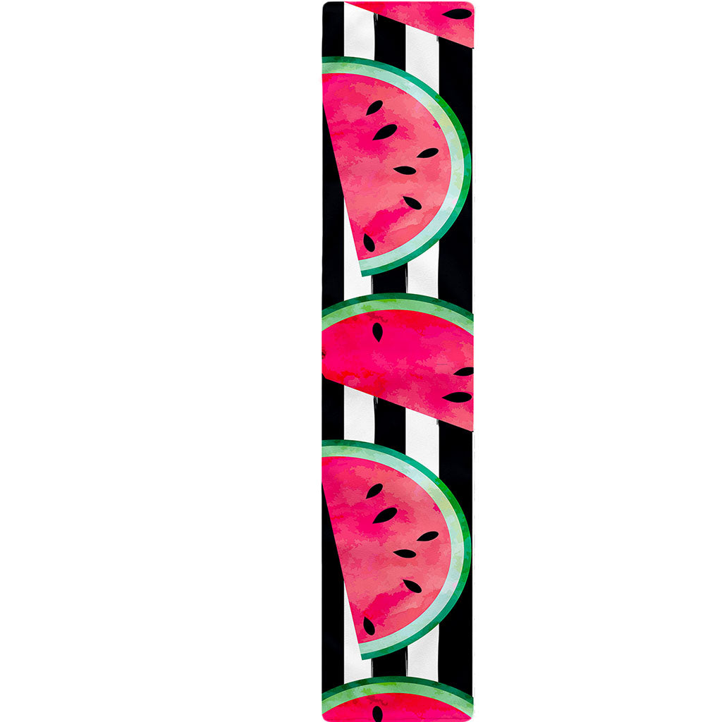Black Striped Watermelon Pattern Print Table Runner