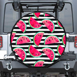Black Striped Watermelon Pattern Print Tire Cover