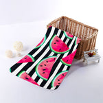Black Striped Watermelon Pattern Print Towel