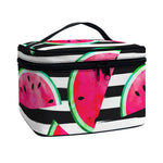 Black Striped Watermelon Pattern Print Travel Makeup Bag