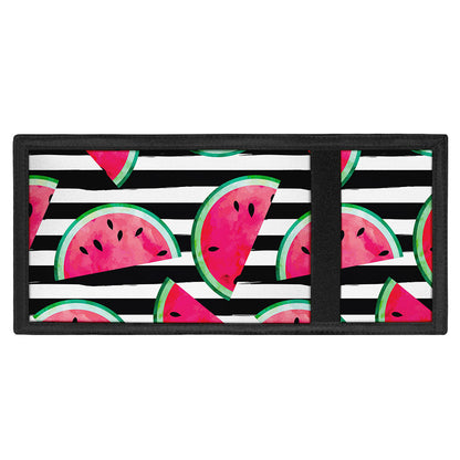 Black Striped Watermelon Pattern Print Trifold Wallet