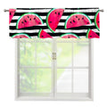 Black Striped Watermelon Pattern Print Window Valance