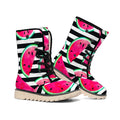 Black Striped Watermelon Pattern Print Winter Boots