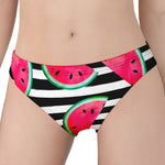 Black Striped Watermelon Pattern Print Women's Panties