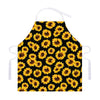 Black Sunflower Pattern Print Adjustable Apron