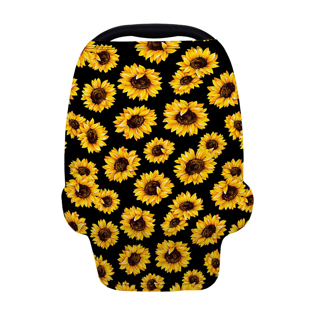 Black Sunflower Pattern Print Baby Seat Cover