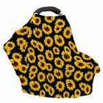 Black Sunflower Pattern Print Baby Seat Cover