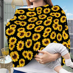Black Sunflower Pattern Print Baby Seat Cover
