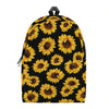 Black Sunflower Pattern Print Backpack