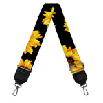 Black Sunflower Pattern Print Bag Strap