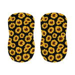 Black Sunflower Pattern Print Bar Stool Covers