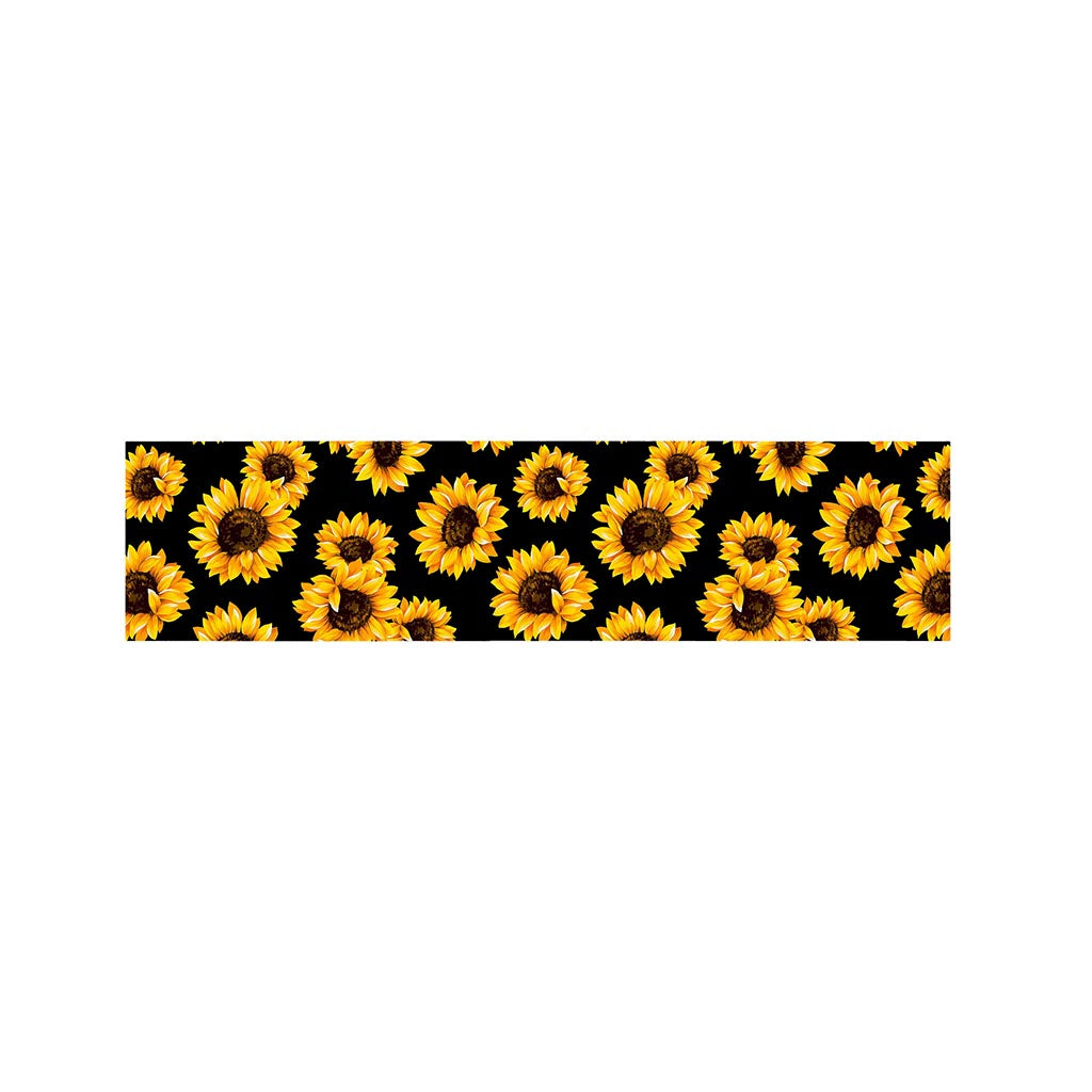 Black Sunflower Pattern Print Bed Runner