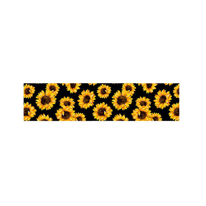 Black Sunflower Pattern Print Bed Runner
