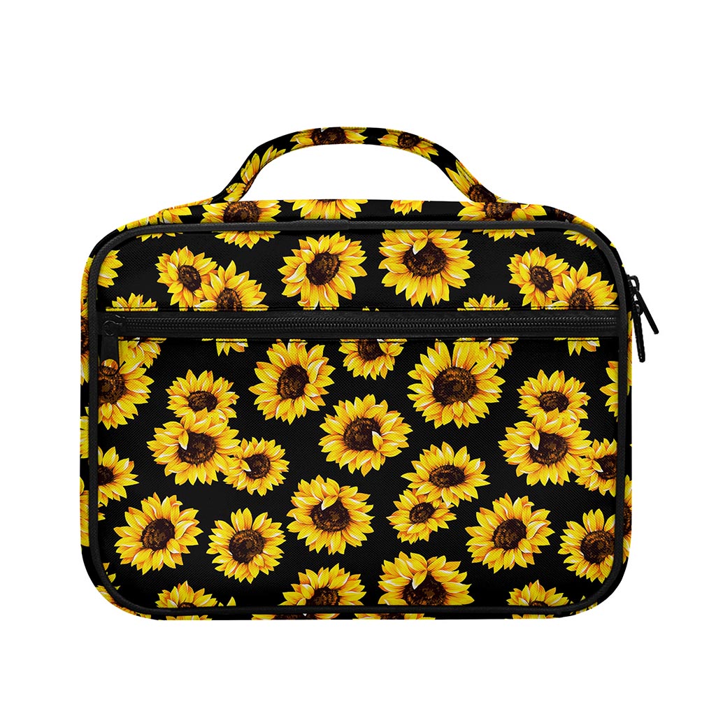 Black Sunflower Pattern Print Briefcase Bible Bag
