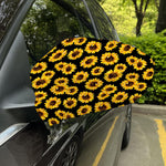 Black Sunflower Pattern Print Car Side Mirror Covers