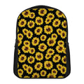 Black Sunflower Pattern Print Casual Backpack