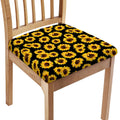 Black Sunflower Pattern Print Chair Cushion Cover