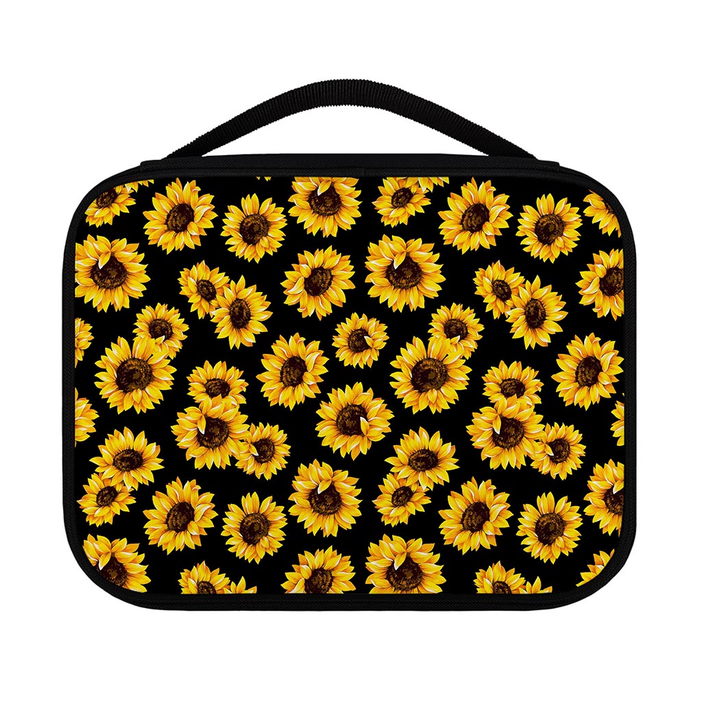 Black Sunflower Pattern Print Classic Bible Case