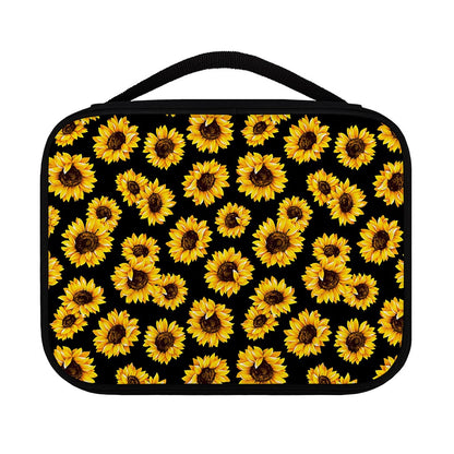 Black Sunflower Pattern Print Classic Bible Case