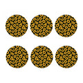 Black Sunflower Pattern Print Coaster Set