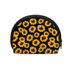 Black Sunflower Pattern Print Coin Purse