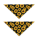 Black Sunflower Pattern Print Dog Bandana