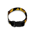 Black Sunflower Pattern Print Dog Collar