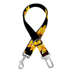 Black Sunflower Pattern Print Dog Seat Belt