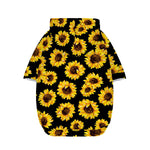 Black Sunflower Pattern Print Dog Zip Up Hoodie