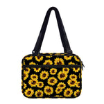 Black Sunflower Pattern Print Double Strap Bible Bag