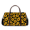 Black Sunflower Pattern Print Duffel Bag