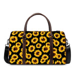 Black Sunflower Pattern Print Duffle Bag