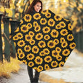 Black Sunflower Pattern Print Foldable Umbrella