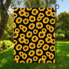 Black Sunflower Pattern Print Garden Flag