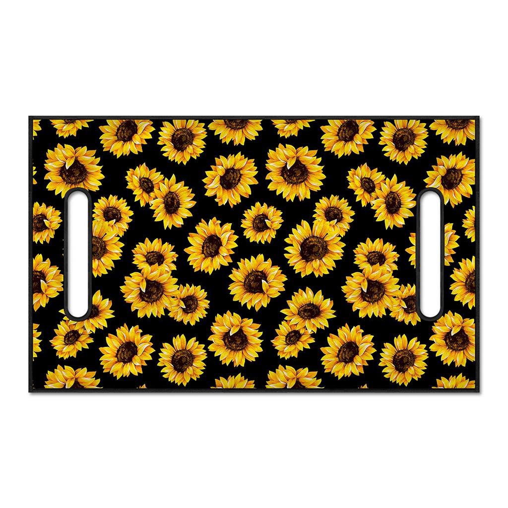 Black Sunflower Pattern Print Golf Cart Seat Cover
