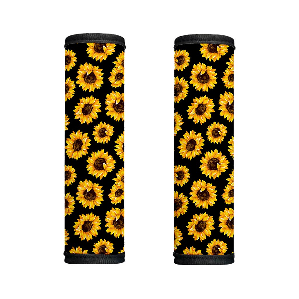 Black Sunflower Pattern Print Handle Covers