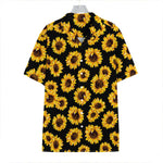 Black Sunflower Pattern Print Hawaiian Shirt