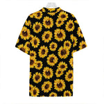 Black Sunflower Pattern Print Hawaiian Shirt
