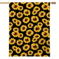 Black Sunflower Pattern Print House Flag