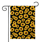 Black Sunflower Pattern Print House Flag