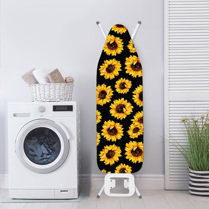 Black Sunflower Pattern Print Ironing Board Cover