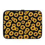 Black Sunflower Pattern Print Laptop Sleeve