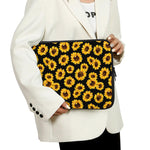 Black Sunflower Pattern Print Laptop Sleeve